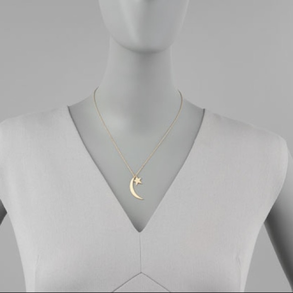 Jennifer Zeuner SILVER Moon & Star Necklace
